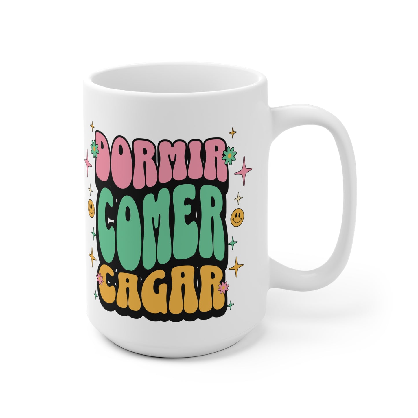 Mug 400 ml - Dormir, Comer, Cagar
