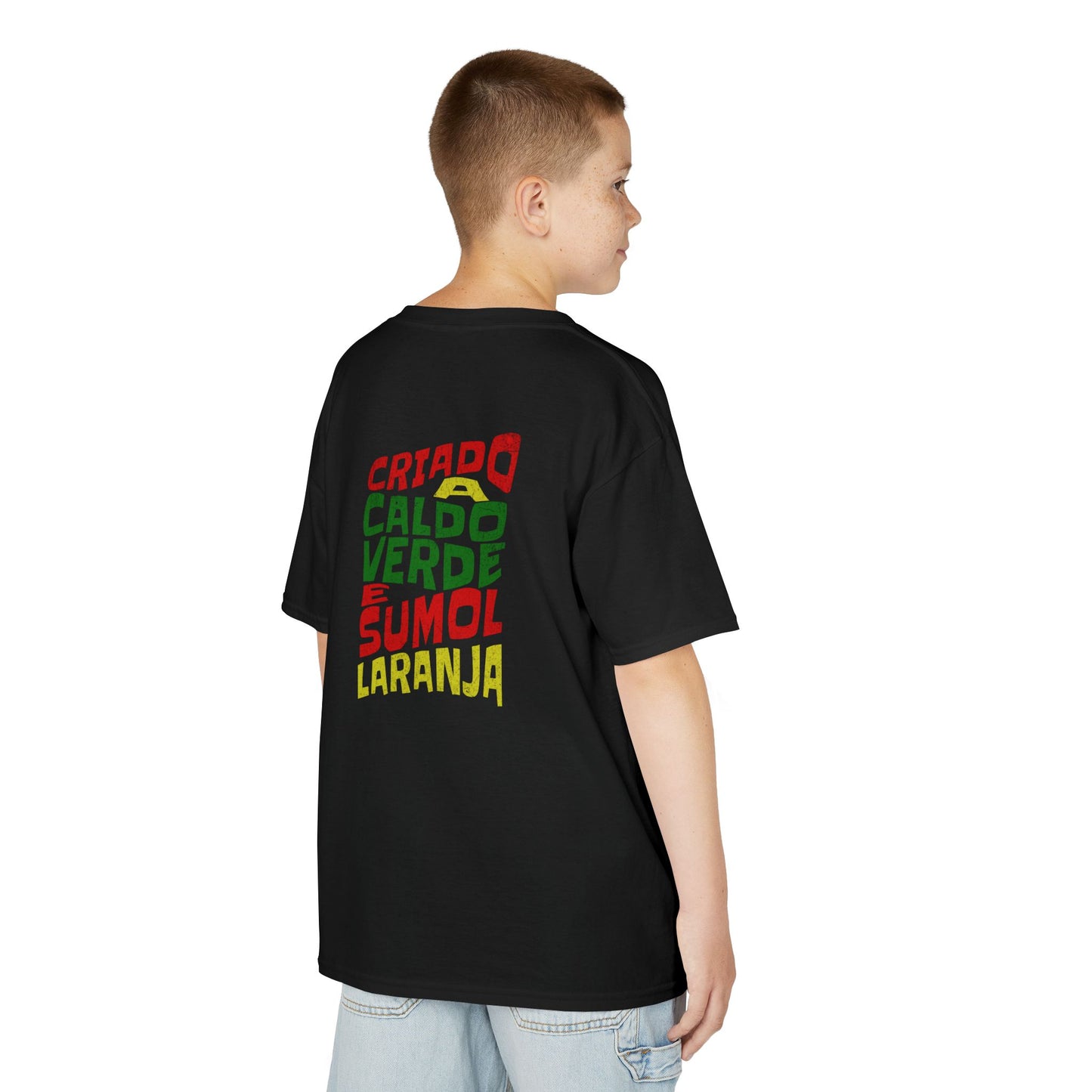 T-shirt Criança “Criado a Caldo Verde e Sumol de Laranja”