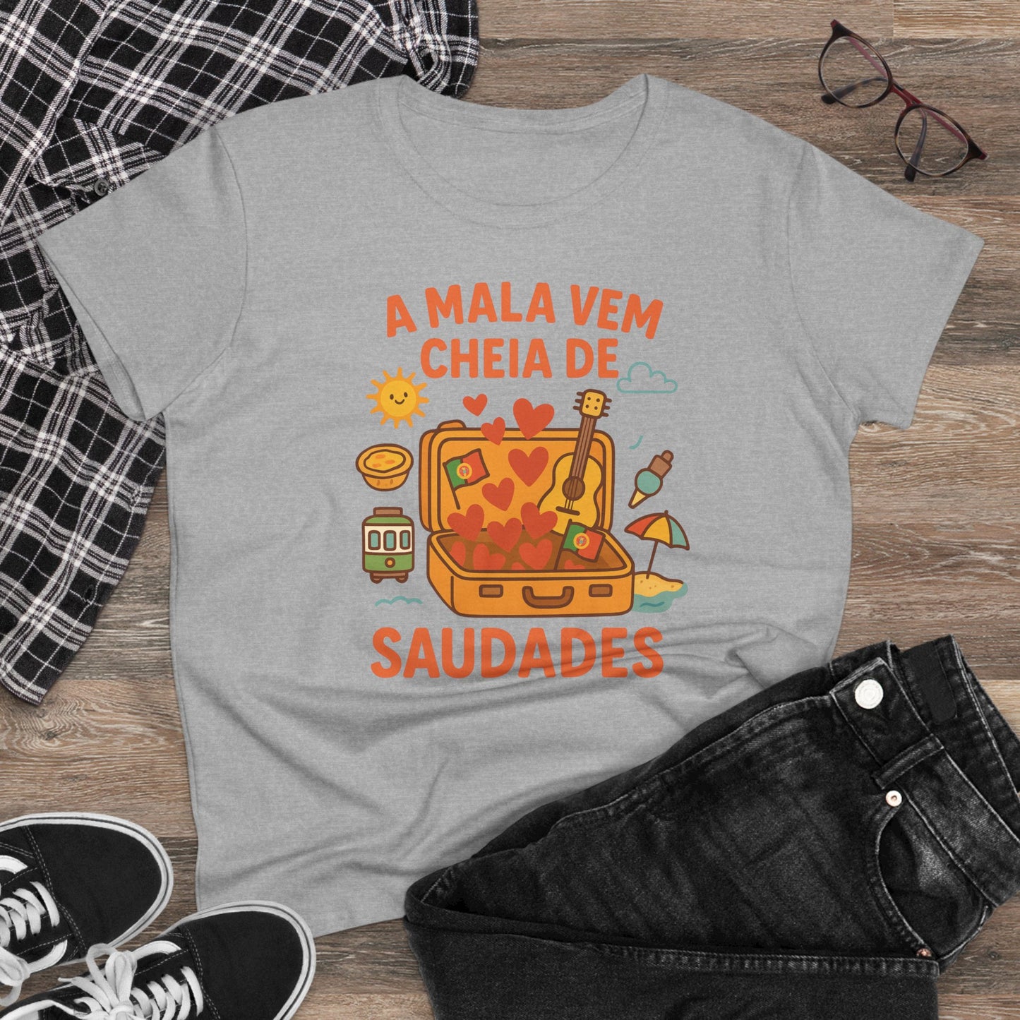 A mala vem cheia de saudades - T-shirt femme