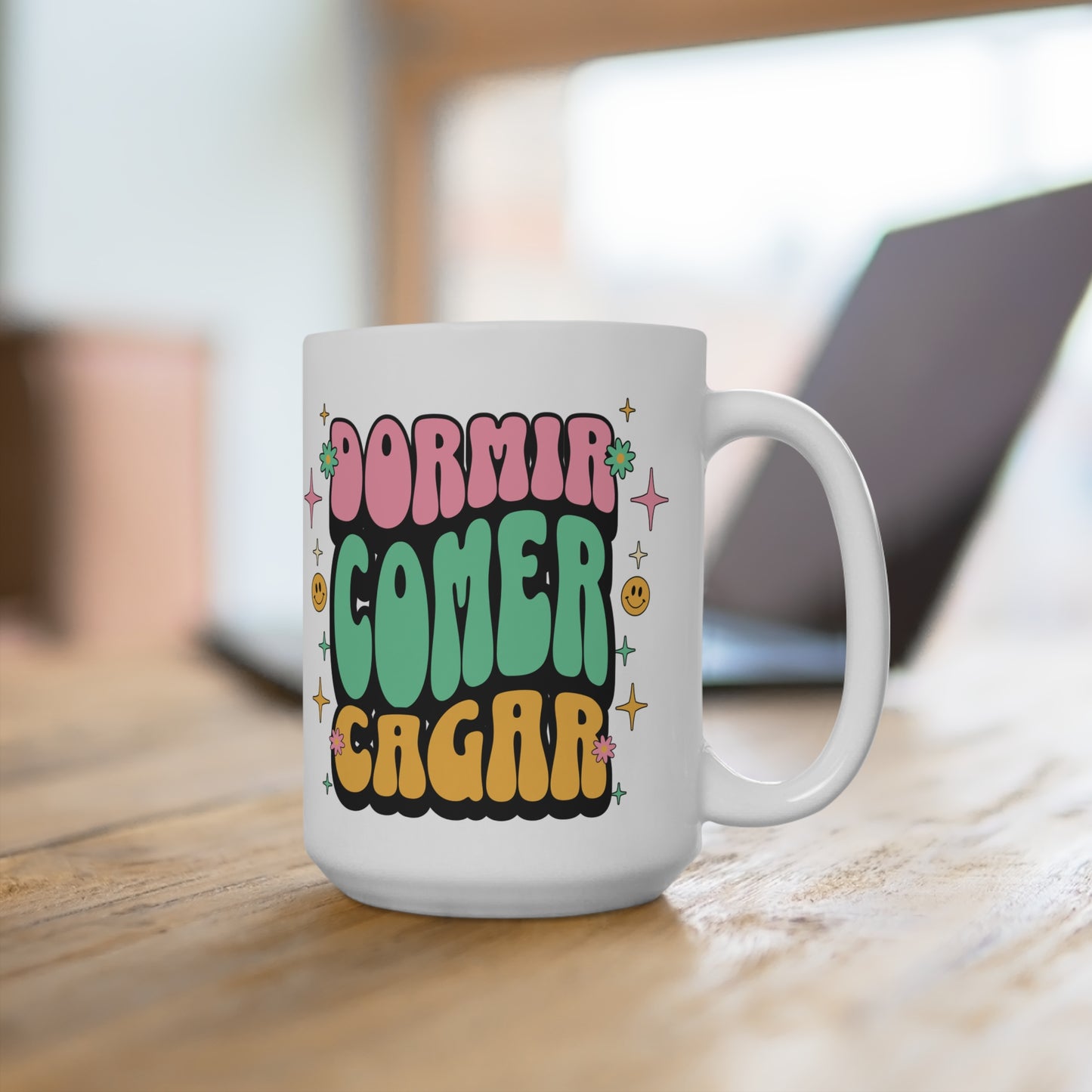 Mug 400 ml - Dormir, Comer, Cagar