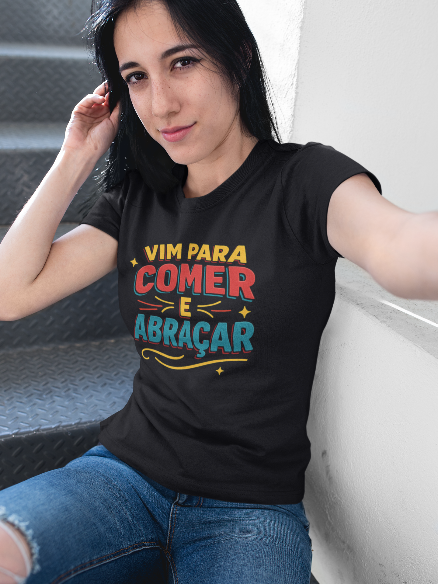 Vim para comer e abraçar - T-shirt Mulher