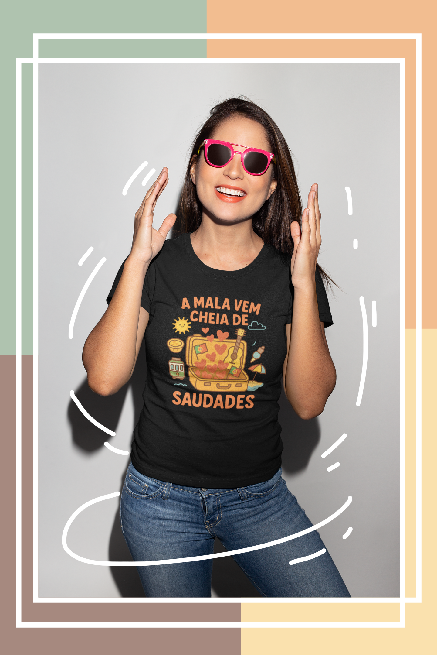 A mala vem cheia de saudades - T-shirt femme